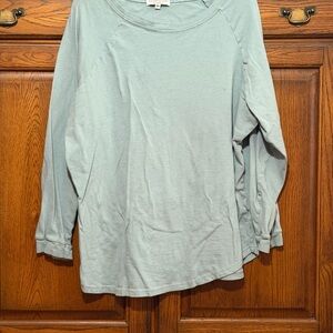 Chic Soul Soft Teal Long Sleeve Top